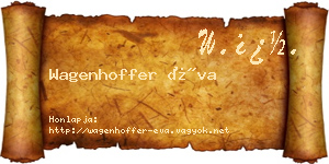 Wagenhoffer Éva névjegykártya